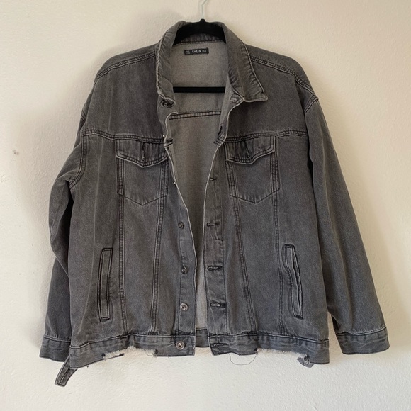 SHEIN oversized black denim jacket - Picture 1 of 2